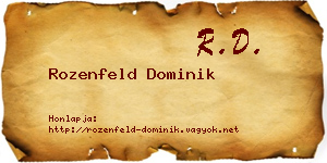 Rozenfeld Dominik névjegykártya